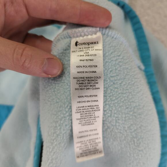 Cotopaxi Teca‎ Hooded Half Zip Pullover Fleece Jacket Women's Size XS Blue Green - Picture 9 of 9